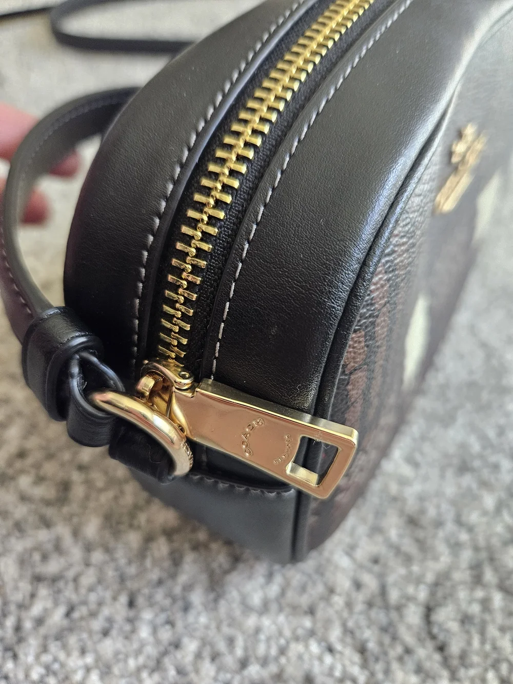 Coach Mini Jamie Plaid Crossbody Bag in Brown/Black